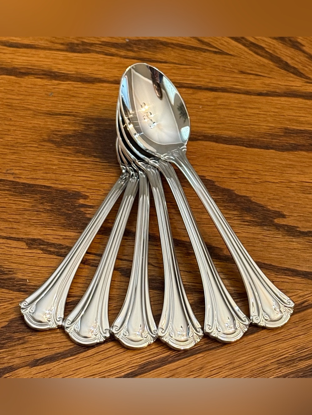 Stainless Steel Ornate Pattern Teaspoons - Silver (Set of 8)